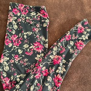 LuLaRoe Leggings floral print, worn once, no sign of wear
